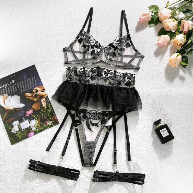 Lingerie Set: 4-Piece Erotic Outfit