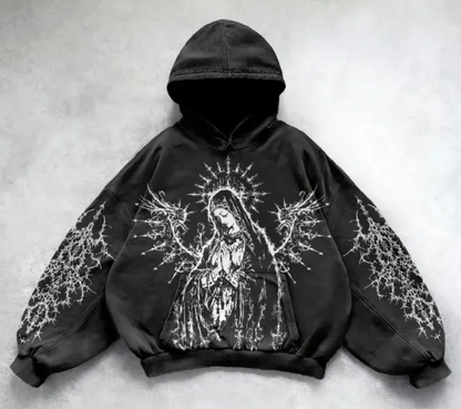 Hooded Printed Hip Hop Y2G Streetwear Sweatshirt