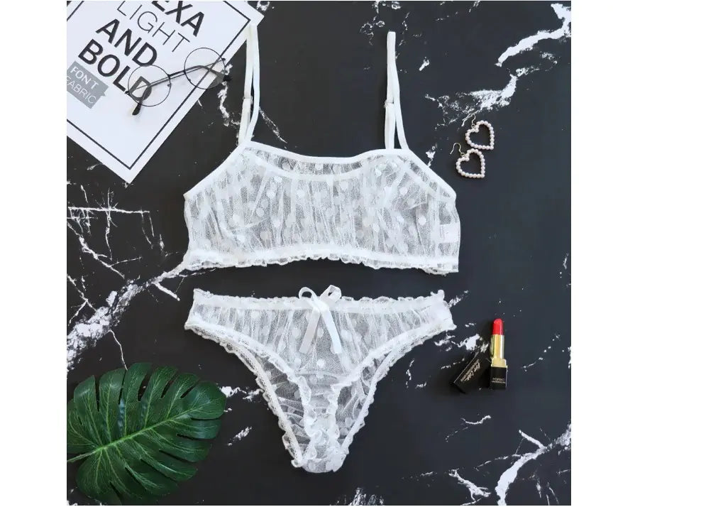 Women Lingerie Mesh Lace with Seamless Bra