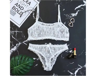 Women Lingerie Mesh Lace with Seamless Bra