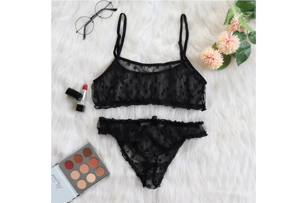 Women Lingerie Mesh Lace with Seamless Bra