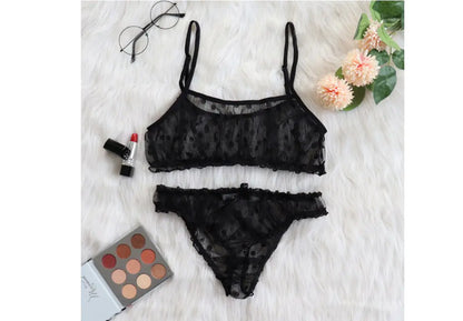 Women Lingerie Mesh Lace with Seamless Bra