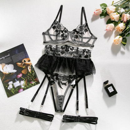 Lingerie Set: 4-Piece Erotic Outfit