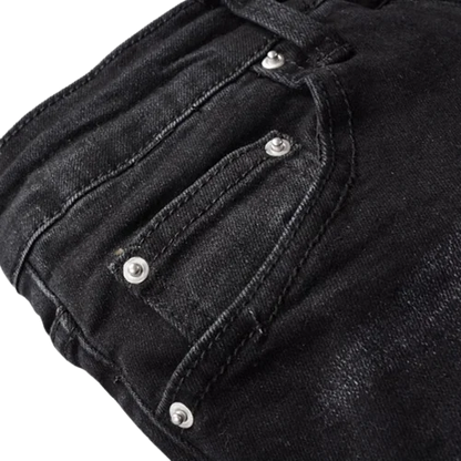 Black Bandanna Ripped Jeans