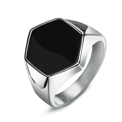 Jiayiqi Men's Stainless Steel Stone Ring