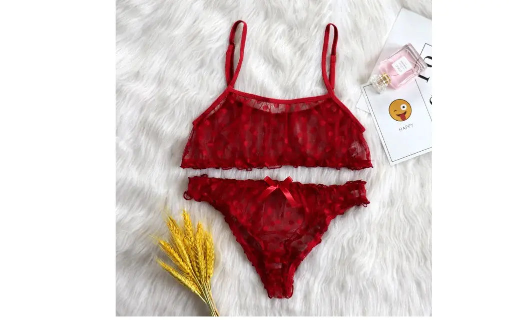 Women Lingerie Mesh Lace with Seamless Bra