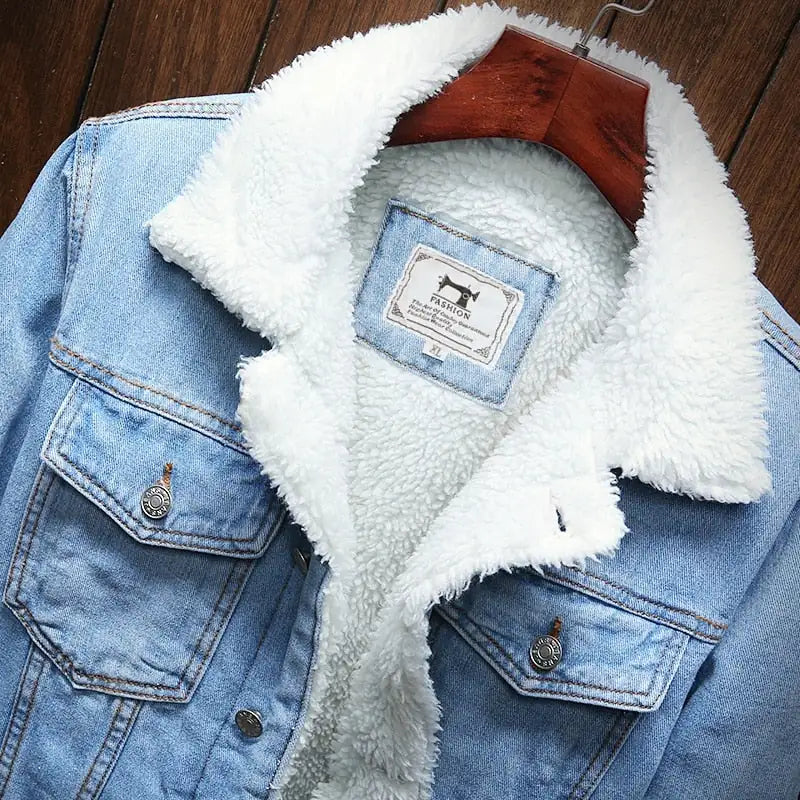 Winter Jean Jackets Warm Denim Coats