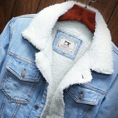 Winter Jean Jackets Warm Denim Coats