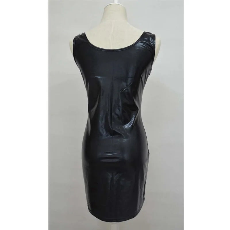 Pu Faux Leather Lingerie Dress
