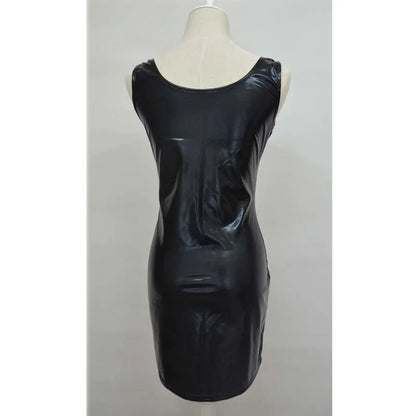 Pu Faux Leather Lingerie Dress