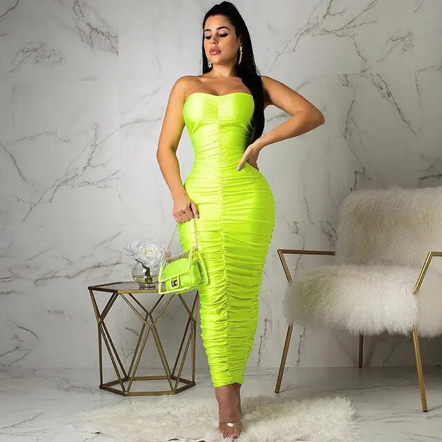 Neon Green Tube Dress
