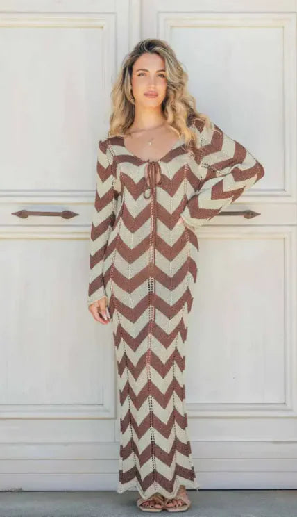Statement Lace Up Beach Dress