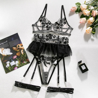 Lingerie Set: 4-Piece Erotic Outfit