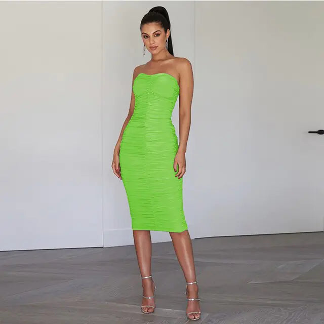 Neon Green Tube Dress