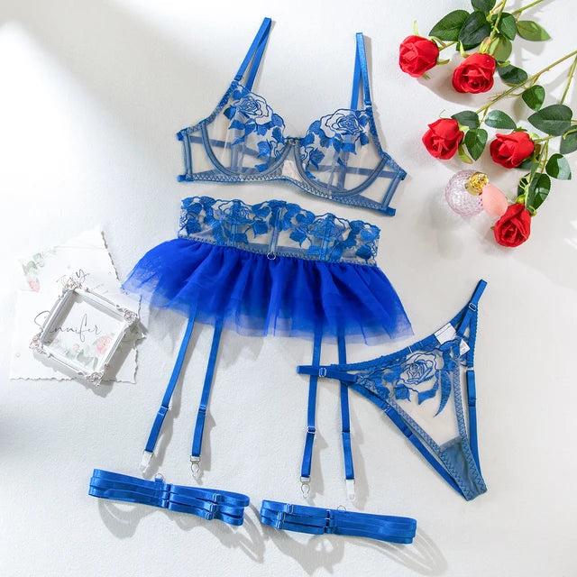 Lingerie Set: 4-Piece Erotic Outfit