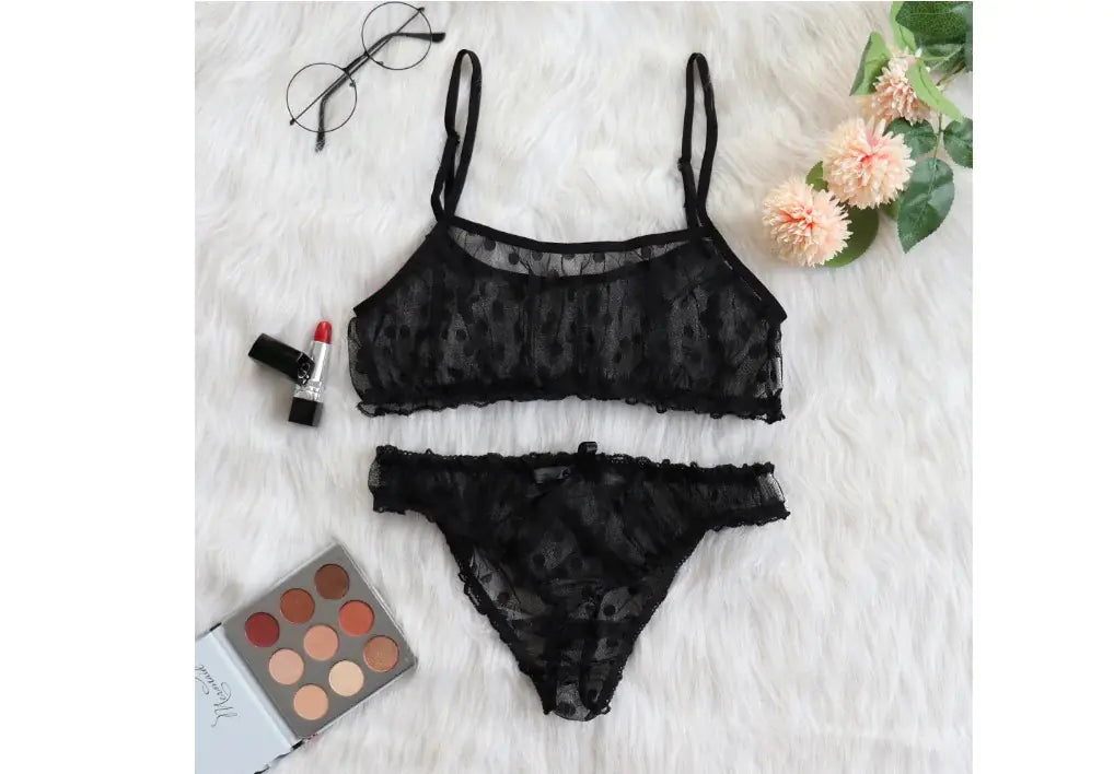 Women Lingerie Mesh Lace with Seamless Bra