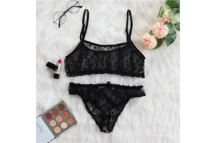 Women Lingerie Mesh Lace with Seamless Bra