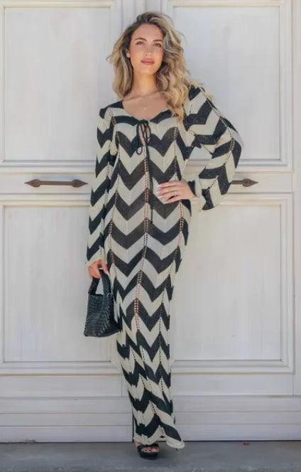 Statement Lace Up Beach Dress