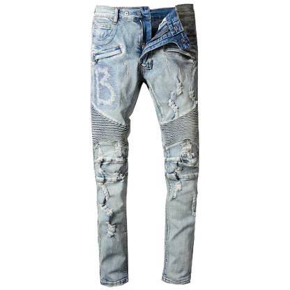 Personalized Slim Biker Jeans