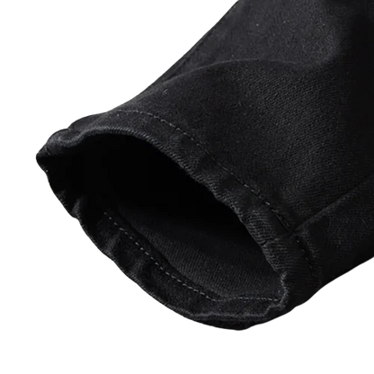 Black Biker Ripped Jeans