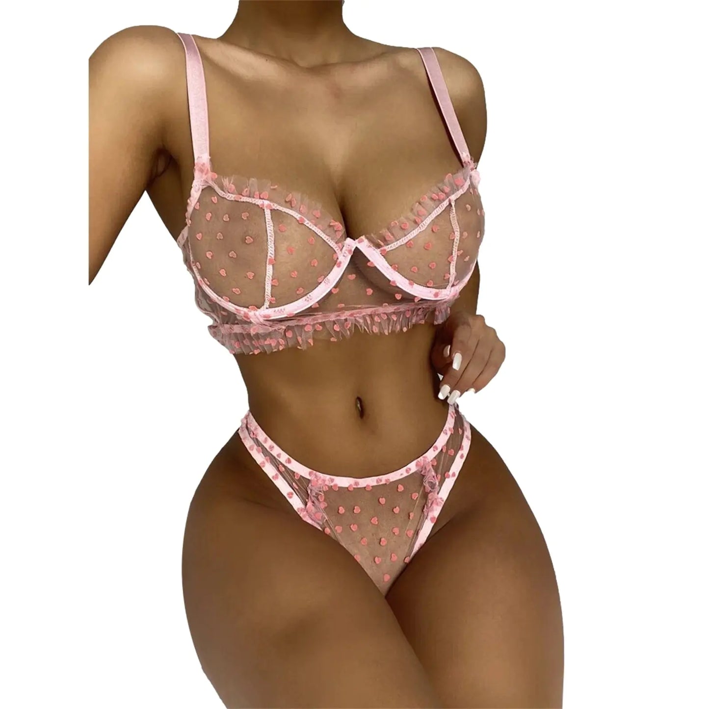 Women Lingerie Mesh Lace with Seamless Bra