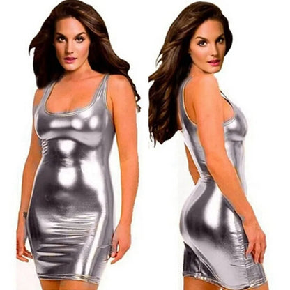 Pu Faux Leather Lingerie Dress